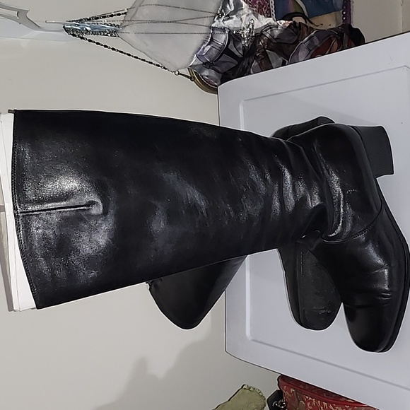 Fashion Comfort black leather knee high boots - Picture 2 of 12